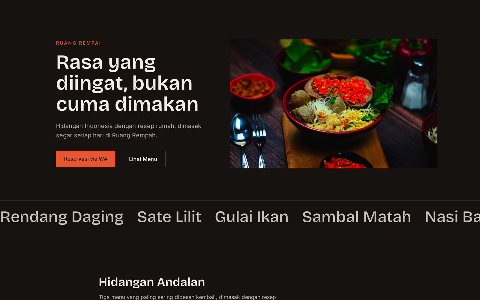 Tangkapan layar halaman Ruang Rempah