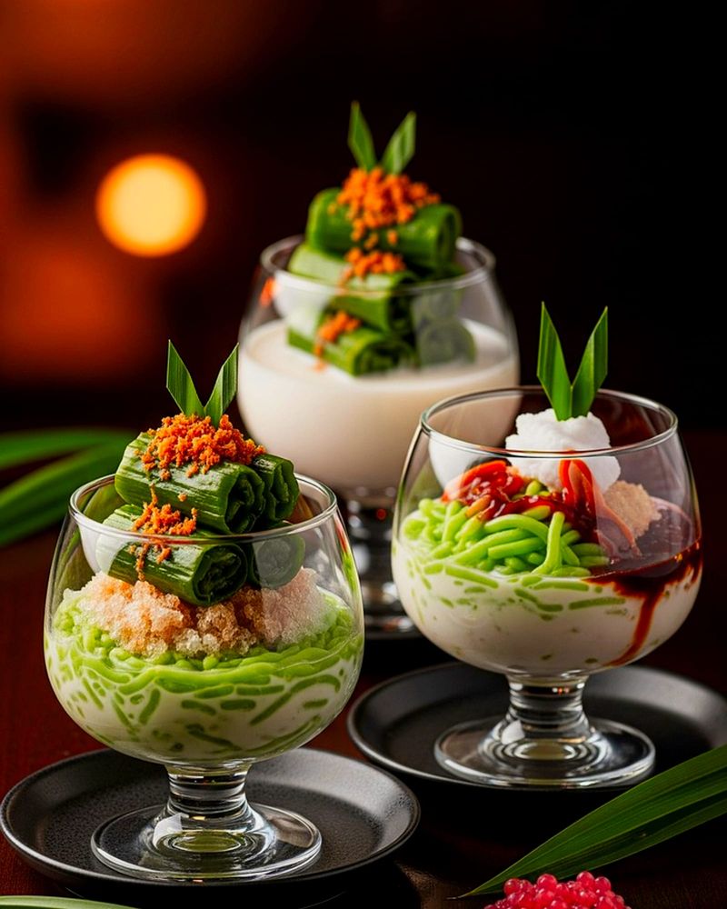 Cendol Gula Aren disajikan close-up